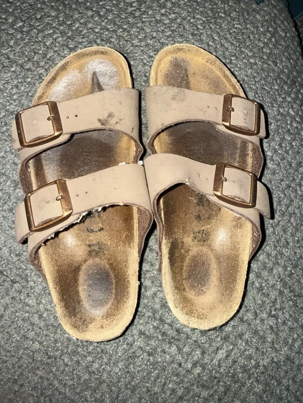 Birkenstock 31 Sandals Brown Arizona Double Strap Leather Youth Kids Size 11